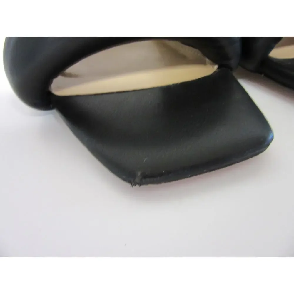 ABERCROMBIE & FITCH Black Slip On 8 Criss Cross Vamp Open Toe Heeled Slides